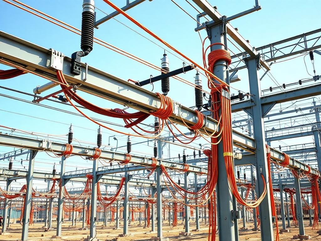 Substation earthing grid with copper conductor terminations